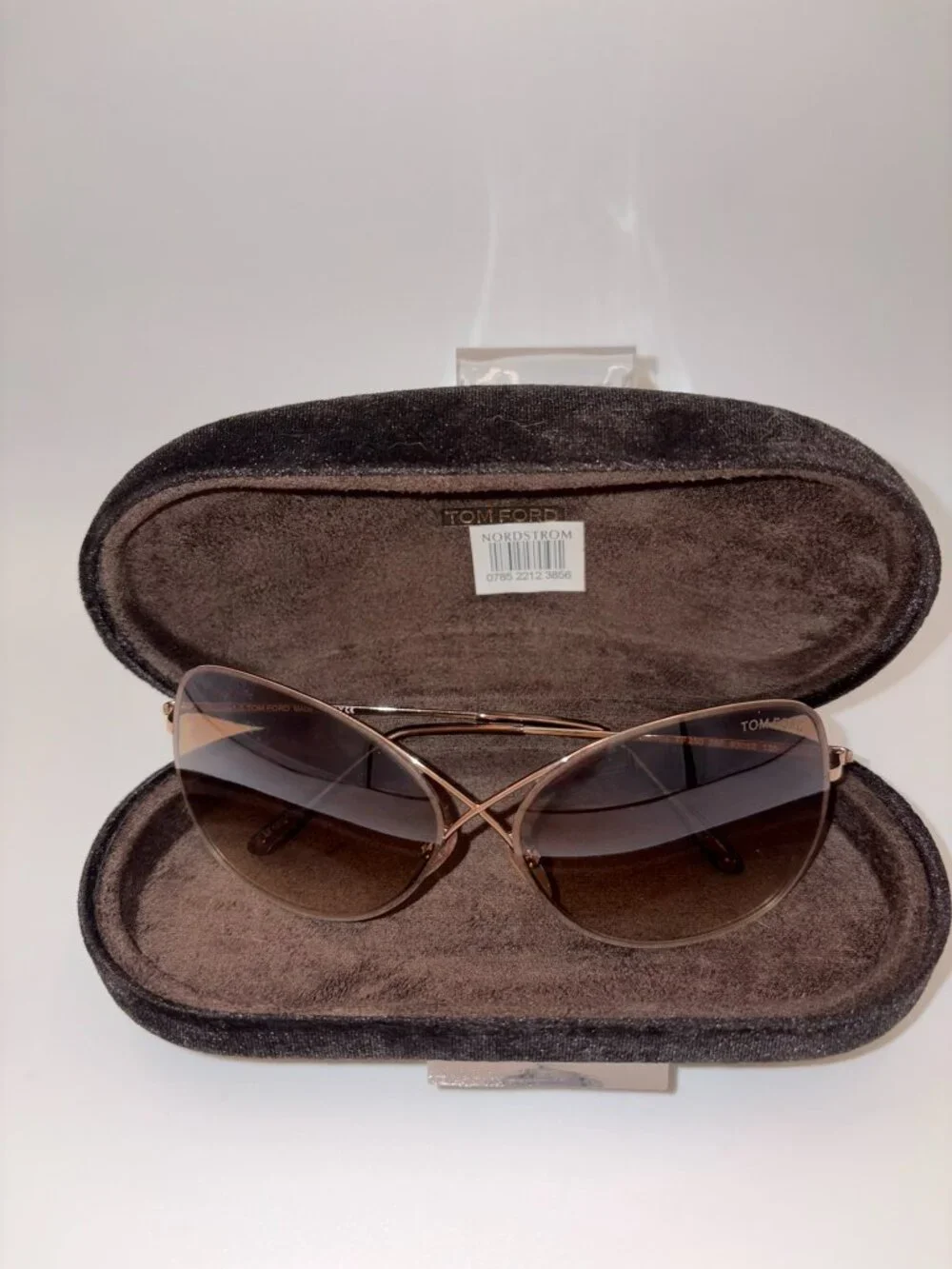 Authentic Tom Ford TF250 28F Women's Brown Butterfly Sunglasses 63/12/135 - Picture 4 of 12